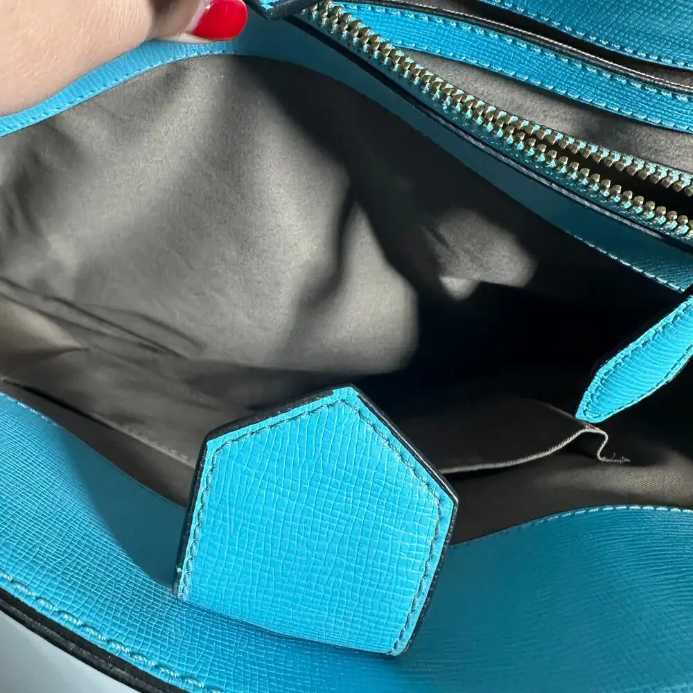 LK Bennett Women's Light Blue Handle Tote Bag Purse Spring